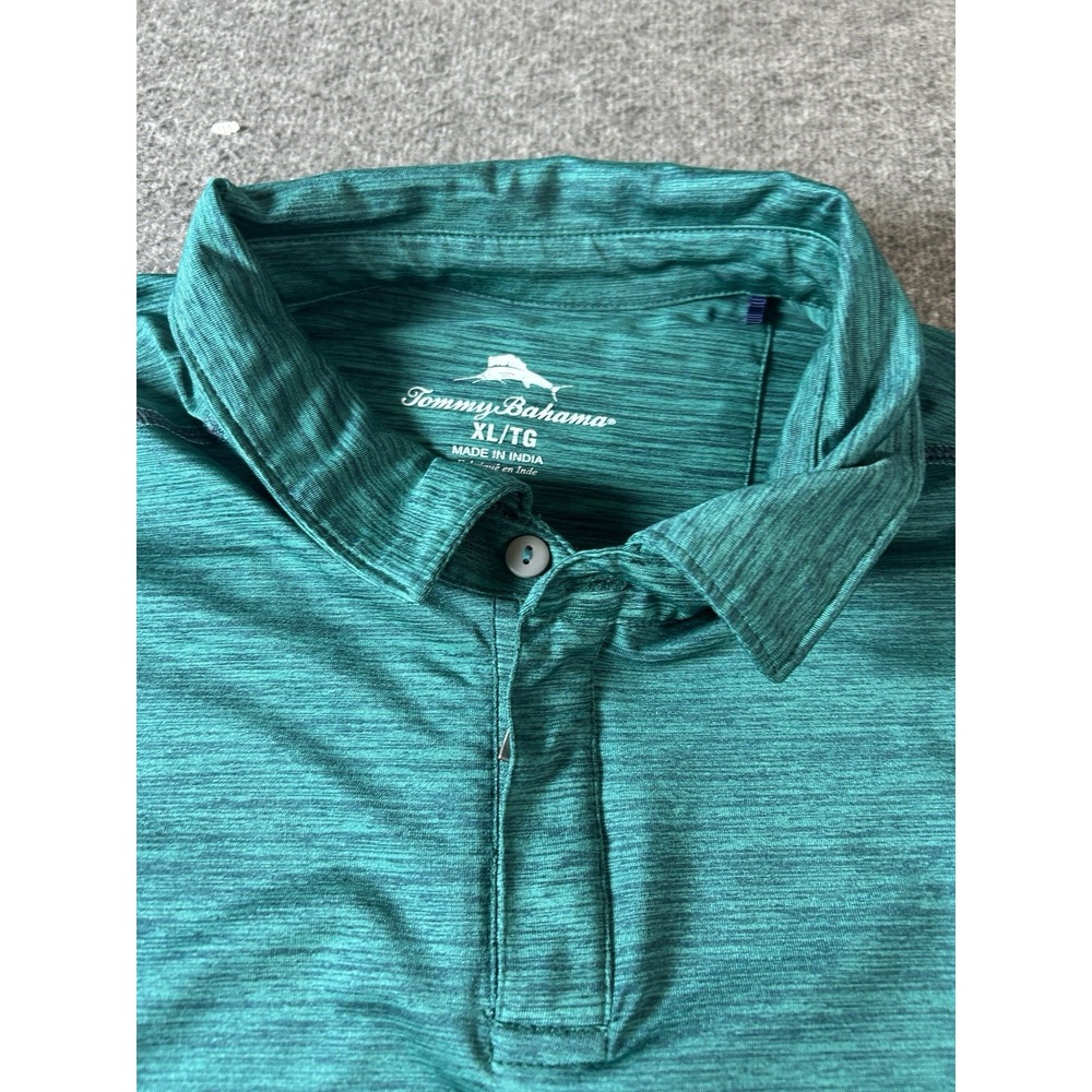 Tommy Bahama Shirt Polo Green Short Sleeve Performance - Picture 3 of 7